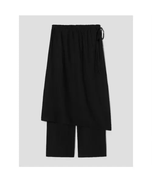 [8SECONDS] Layered Skirt Pants Black / 레이어드 스커트 팬츠  블랙