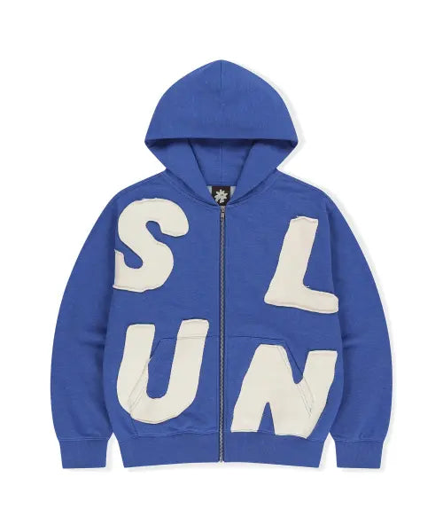 [SUNLOVETOUR] Capital Zip Up Hoodie Heather Blue