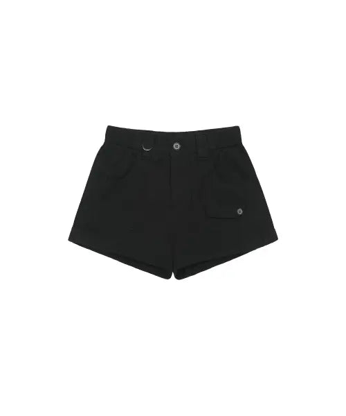 [ODDSTUDIO] Vintage Rolled-up Cotton Shorts - BLACK / 빈티지 롤업 코튼 쇼츠 - BLACK