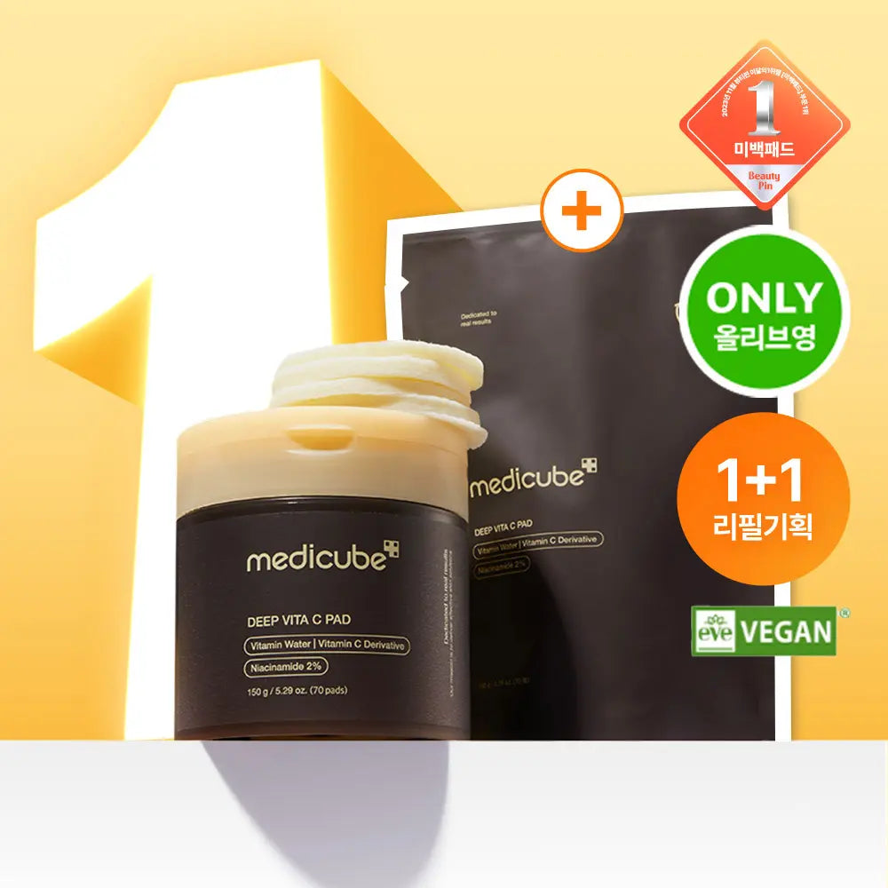 [medicube] MediCube Deep Vita C Pad Refill Set (70 sheets + 70 sheets) / [대용량/미백토닝] 메디큐브 딥 비타 씨 패드 리필기획 (70매+70매)