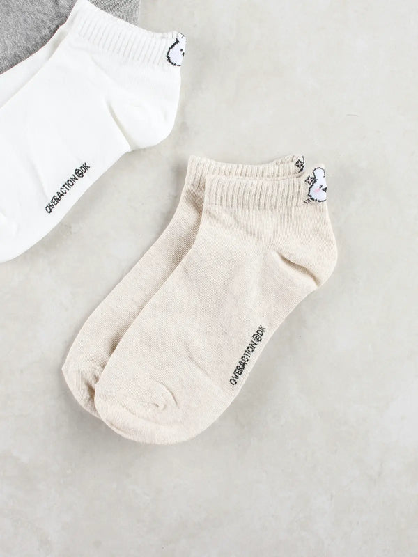 [DAISO] Over Action Rabbit Women's Ankle Socks / 오버액션토끼 여성 단목 양말