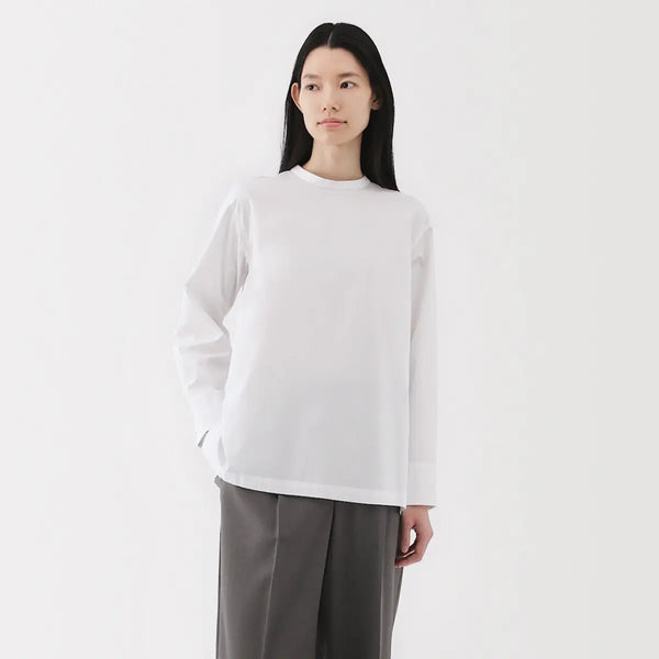 [MUJI] Quick-Dry Broad Long-Sleeve Blouse / 건조가 빠른 브로드 긴소매 블라우스