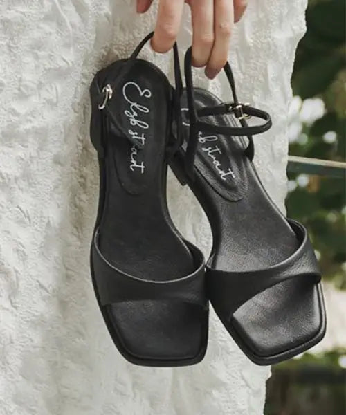 [ELIZABETH STUART] 2cm/5cm Natural Leather Basic Sandals EBAL157334 / [2cm/5cm] 천연 가죽 베이직 샌들 EBAL157334+65320
