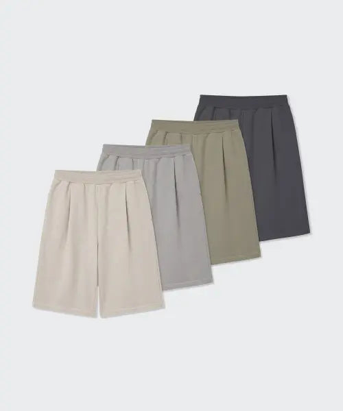 [MUSINSA STANDARD] Pigment Cotton 2-Pack Bermuda Sweatpants / 피그먼트 원 턱 버뮤다 스웨트 팬츠 2팩