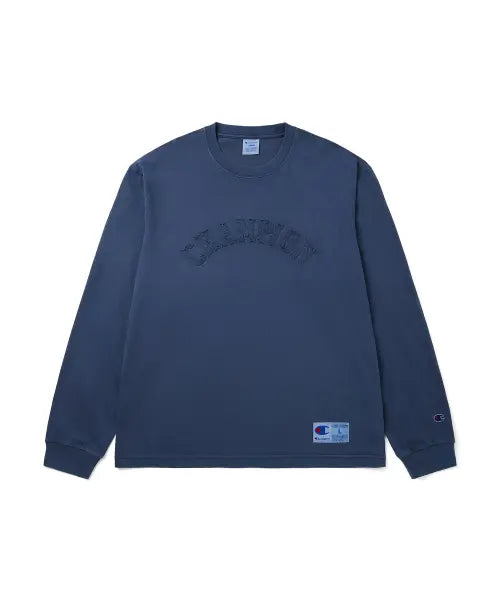 [CHAMPION] Arch Logo Appliqué Loose Fit Long Sleeve T-shirt Blue / 아치 로고 루즈핏 아플리케 롱슬리브 티셔츠 Blue