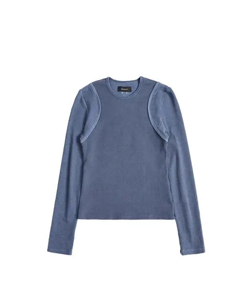 [999HUMANITY] LINE LONG SLEEVE TEE V4 (NAVY) / 라인 롱 슬리브 티 V4 (네이비)