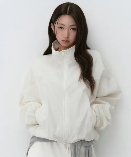 [MUSINSA STANDARD WOMAN] Women's CN High Neck Windbreaker [Ivory] / 우먼즈 CN 하이 넥 윈드브레이커 [아이보리]