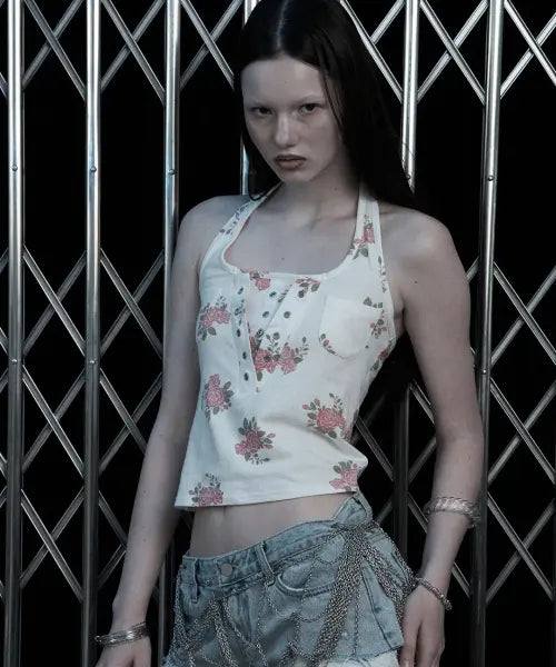 [ILLIO] Flower Cathy halter top