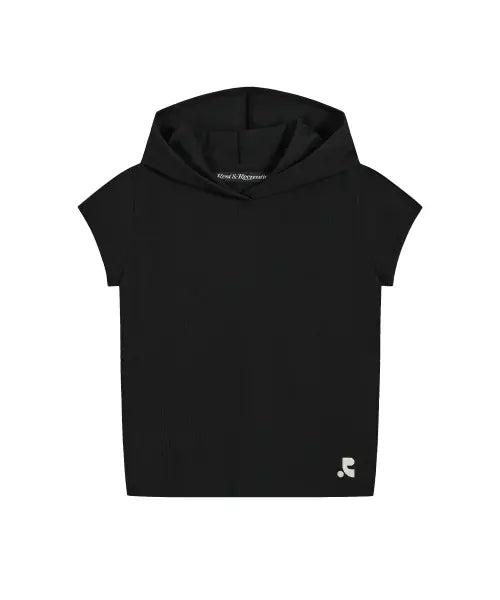 [REST\u0026RECREATION] CAP SLEEVE HOODIE - BLACK