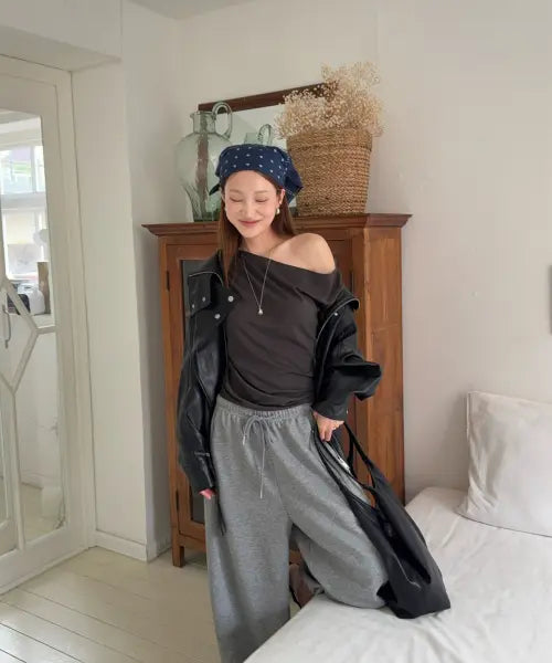 [MIXXO] One Shoulder Short Sleeve T-Shirt / 원숄더 반팔 티셔츠_MIWHWG904A