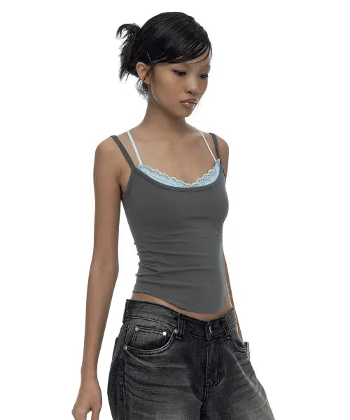 [KASHIKO] Nessa Lace Top Gray
