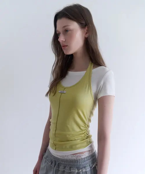 [ROLAROLA] HALTER LAYERD T-SHIRT SET YE+IV