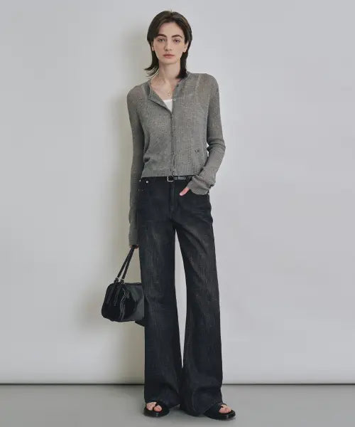 [COSTUMEOCLOCK WOMAN] Linen-like loose-fit bootcut denim pants 3 COLOR COWPT004 / 린넨라이크 루즈핏 부츠컷 데님 팬츠 3 COLOR COWPT004