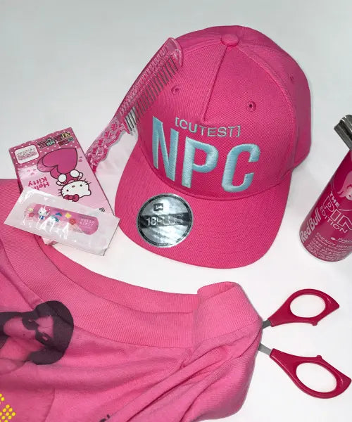 [SCULPTOR] NPC Kitty Snapback Cap Acid Pink