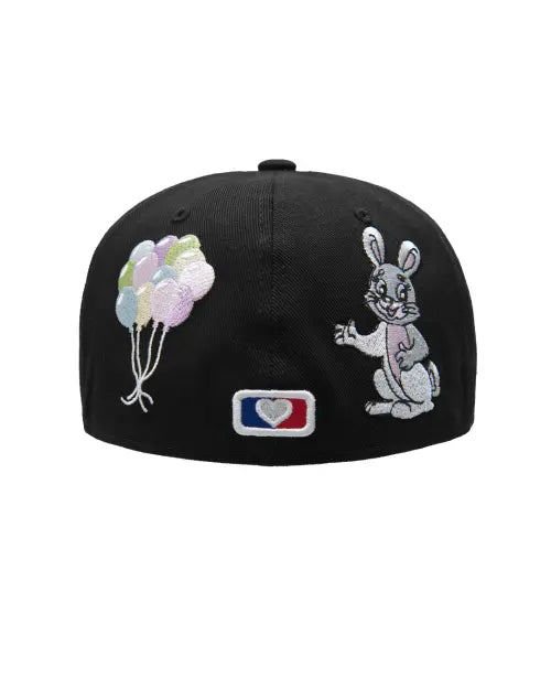 [THEMUSEUMVISITOR] RABBIT EMBROIDERY CAP (BLACK)