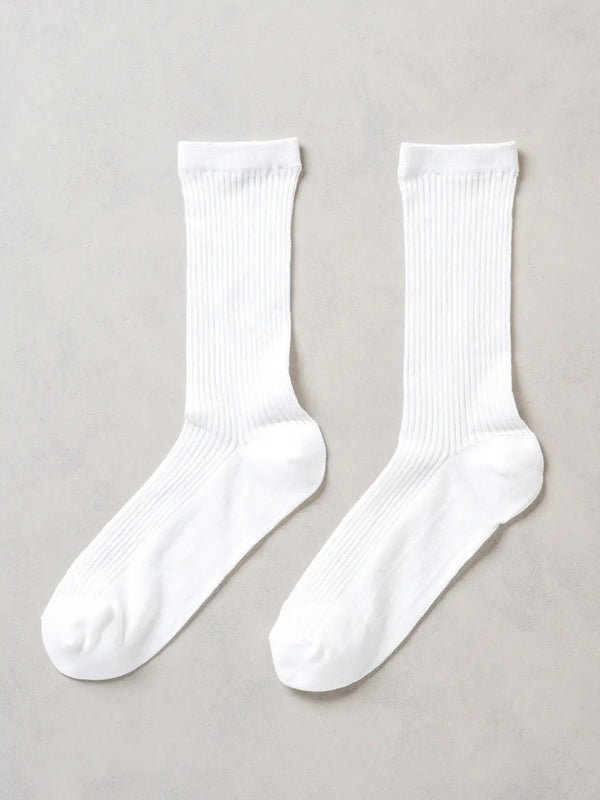[DAISO] Kikiya Socks Sheer Ribbed Long Socks White / 키키야삭스 시스루 골지 롱롱 양말 화이트