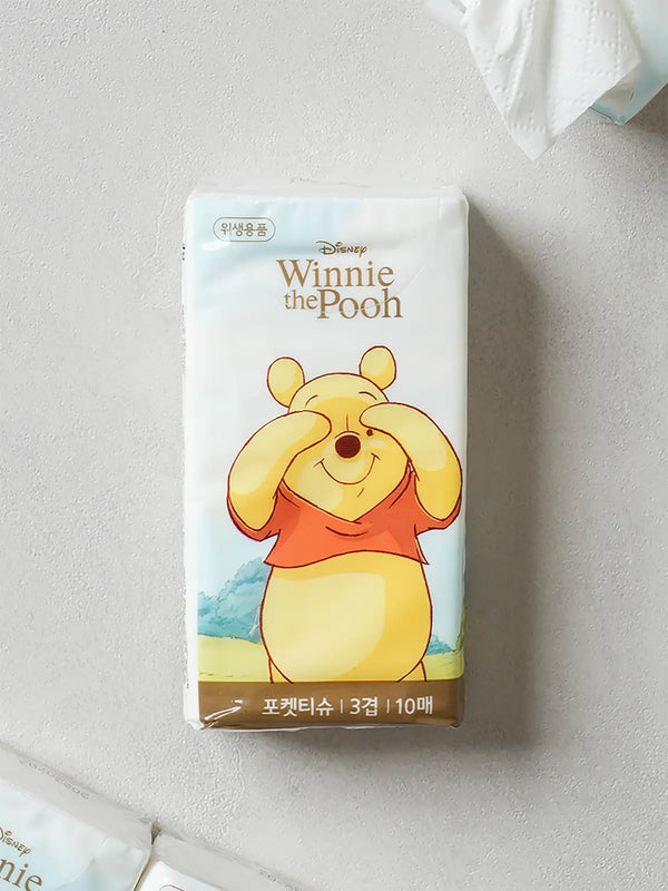 [DAISO] Winnie the Pooh Pocket Tissues (10 sheets x 6 packs) / 위니더푸 포켓 티슈 10매X6팩