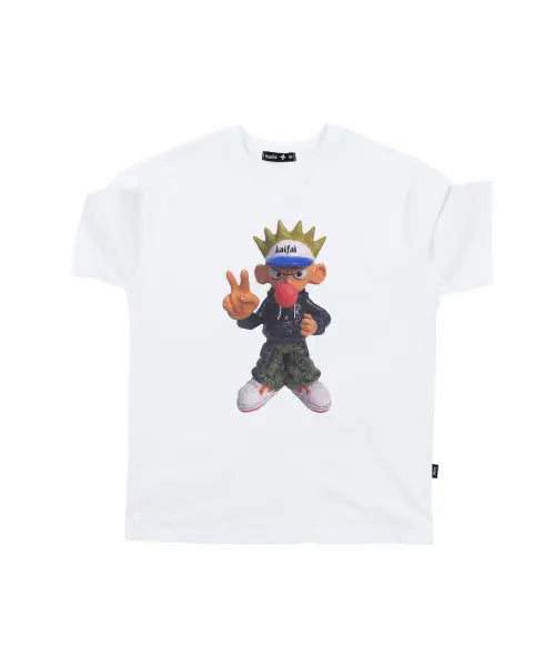 [KAIFAI] Peace Pop Tee (White) K26QB231 / 피스팝 반소매 티셔츠 (화이트) K26QB231