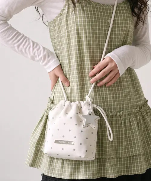 [THE GREEN LAB] Polka Dot Star Charm Mini Crossbody Bag [Ivory] / 폴카 도트 스타참 미니 크로스백 [아이보리]