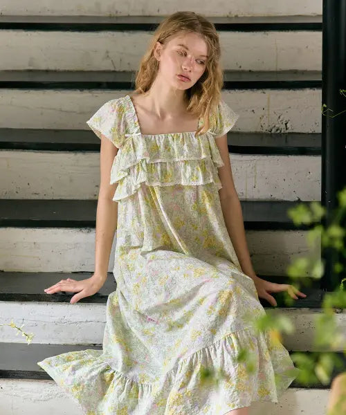 [ULLALA PAJAMAS] Lien Sleeveless Dress - Ivory / 리엔 나시 원피스 아이보리 (32수)
