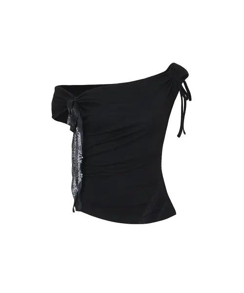 [PAINORPLEASURE] ANGEL STRAP TOP black