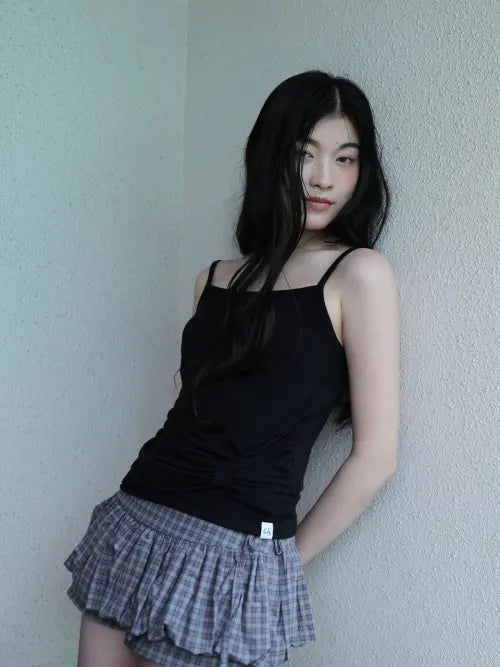 [UGLYSHADOW] RIBBON SLEEVELESS(BLACK) / 리본 슬리브리스(블랙)