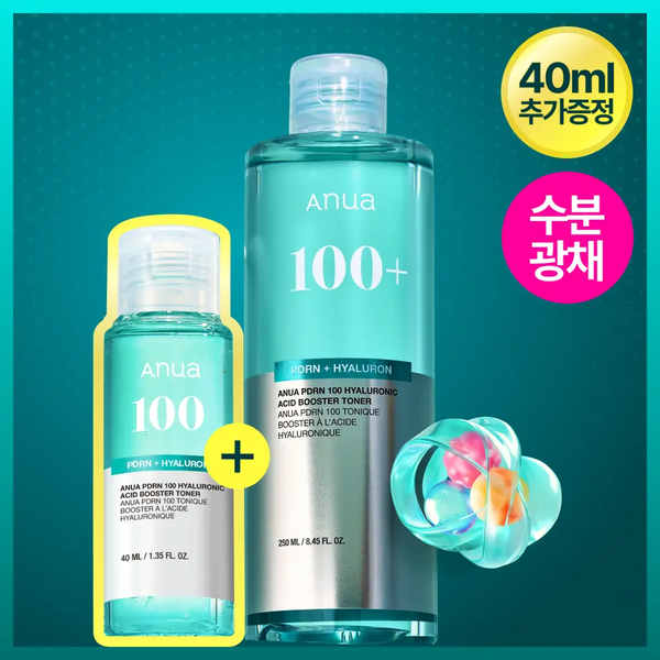 [Anua] Anua Hyaluron Acid 100 Booster Toner 250ml Set (+40ml) / [수지 PICK] 아누아 피디알엔 100 히알루론산 부스터 토너 250ml 기획 (+40ml)