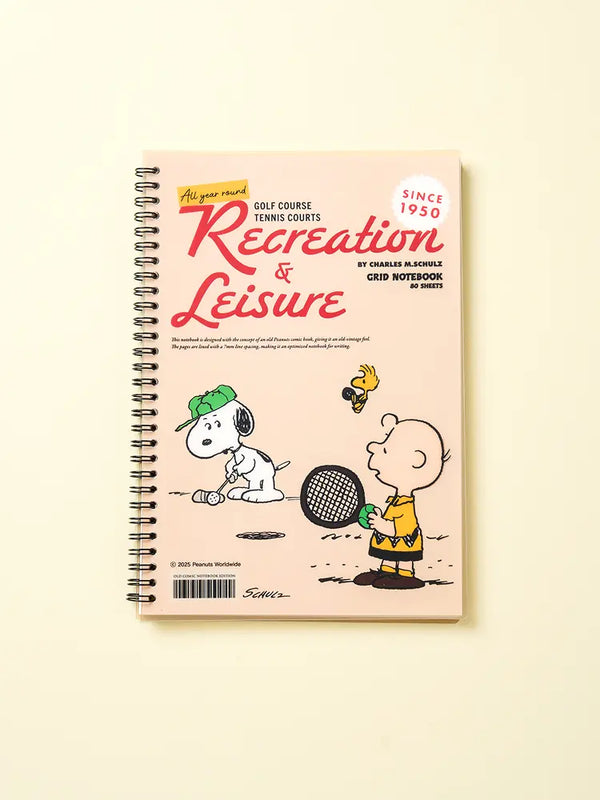 [DAISO] Peanuts Vintage Grid Notebook B5 80 Sheets / 피너츠 빈티지 그리드 노트 B5 80매입