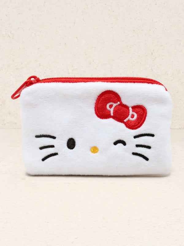 [DAISO] Hello Kitty Flat Embroidery Coin Pouch / 헬로키티 납작 자수 동전 지갑
