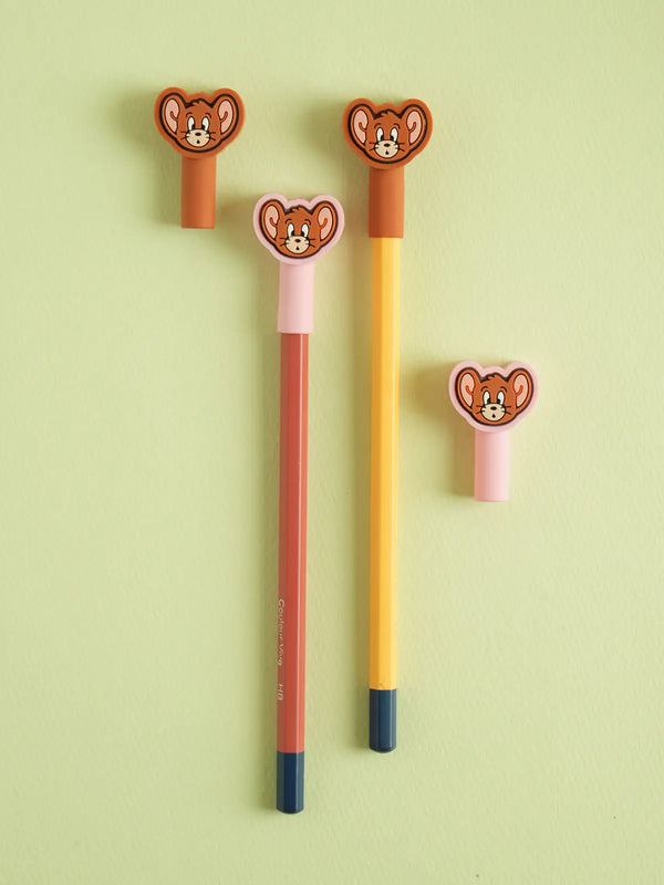 [DAISO] Tom and Jerry Pencil Cap Set (4 pcs) / 톰과제리 연필 캡 4개입
