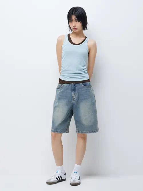 [HANGTEN] Women's Bermuda Denim Shorts / 여성 버뮤다 데님팬츠_065(10570-156-401-10)