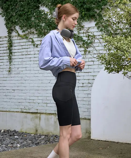 [NOKJOK] [2 PACK] Terry 5" Pocket Leggings for Running, Yoga, Pilates / [2 PACK] 러닝 요가복 필라테스복 주머니 포켓 테리 5부 레깅스