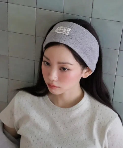 [SAINTVINE] Punch Lace Headband [Gray] / 펀칭 레이스 헤어밴드[그레이]