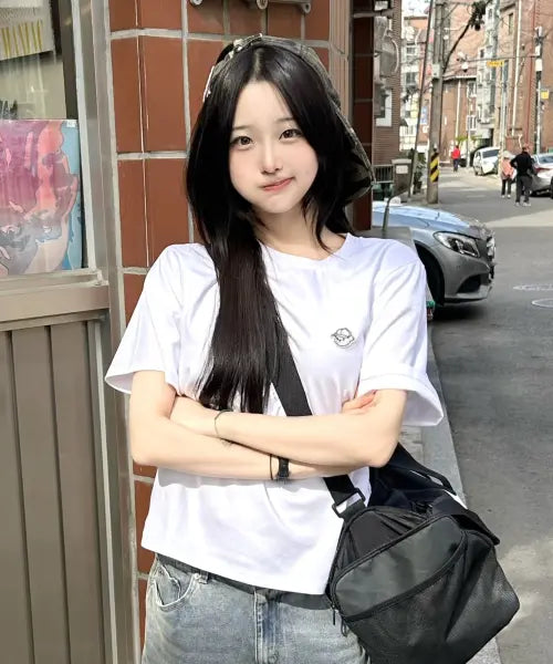 [HANGTEN] Women's Small Benny Wappen Short Sleeve T-Shirt / 여성 스몰 베니 와펜 반팔 티셔츠_003(10570-131-413-31)