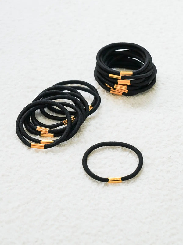 [DAISO] Daily Hair Ties, Black (20 pcs) / 데일리 머리끈 블랙 20개입