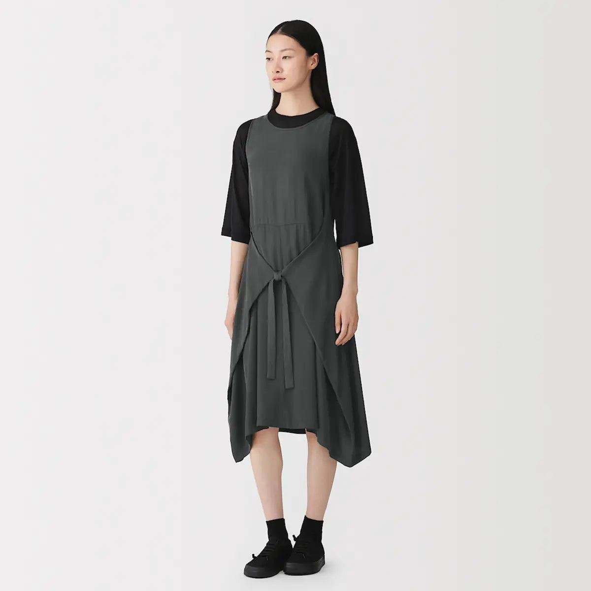 [MUJI] Cupro Blend Sleeveless Dress / 큐프라 혼방 슬리브리스 원피스