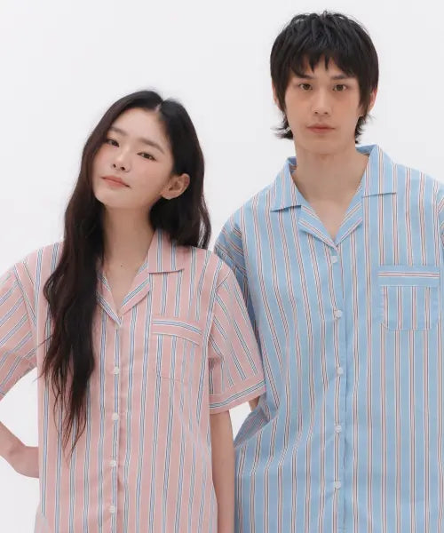 [OFFHOUR] Lustrous Short Sleeve Pajama Set (2 Colors) / 러스트러스 반팔 잠옷 세트 2colors