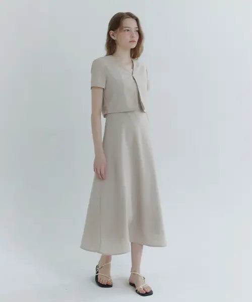 [MICANE] Lori Jacket-Flare Dress Setup / 로리 자켓-플레어 드레스 셋업