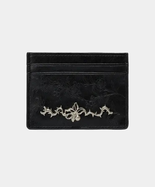 [ETRE AU SOMMET] Noir Bloom Card Wallet (Black)