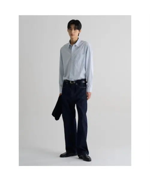 [8SECONDS] Washed Poplin Relaxed Fit Shirt - Sky Blue / 워시드 포플린 릴렉스핏 셔츠  스카이 블루