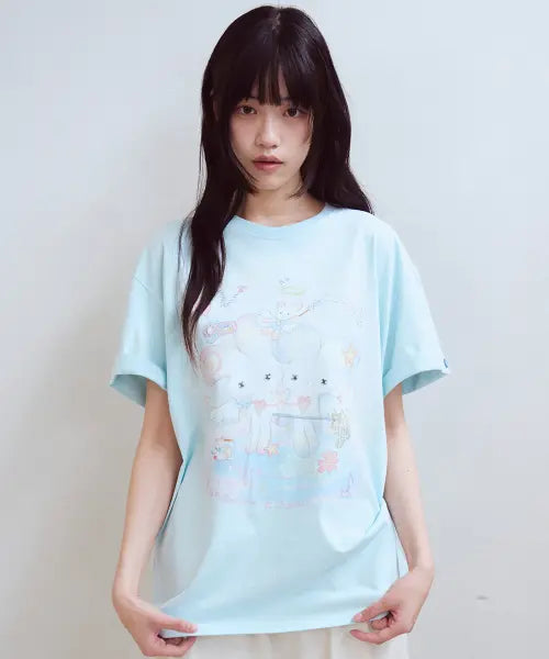 [OAFISH] Oafish X Plasticpeco Roll Up T-shirts, Sky Blue