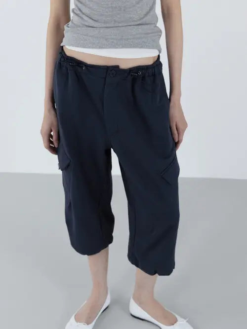 [CERRIC] Capri Cargo Pants _ Navy