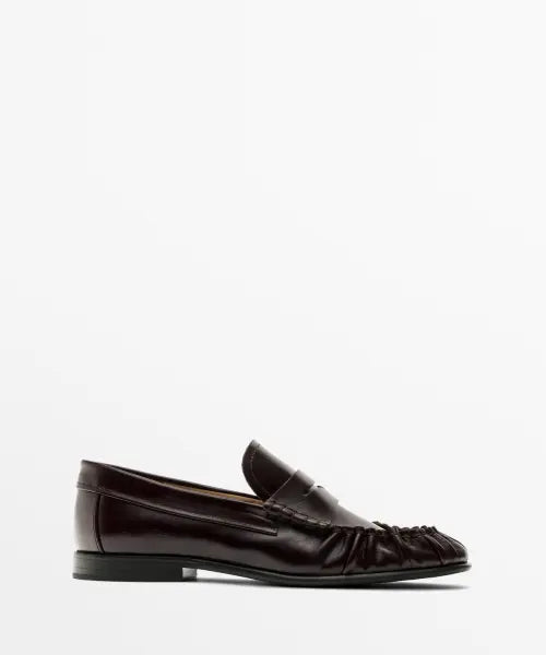 [MASSIMO DUTTI] Shirring Leather Loafers / 셔링 레더 로퍼