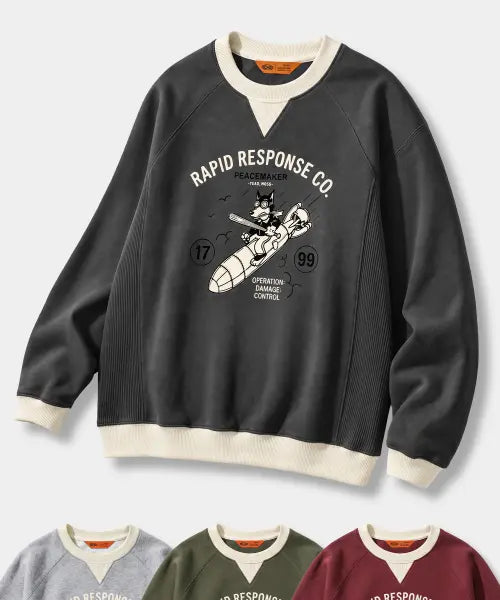 [DIMITRI BLACK] VLAD VINTAGE PEACEMAKER RINGER SWEATSHIRT_4 COLOR / VLAD 빈티지 PEACEMAKER 링거 맨투맨 티셔츠_4 COLOR