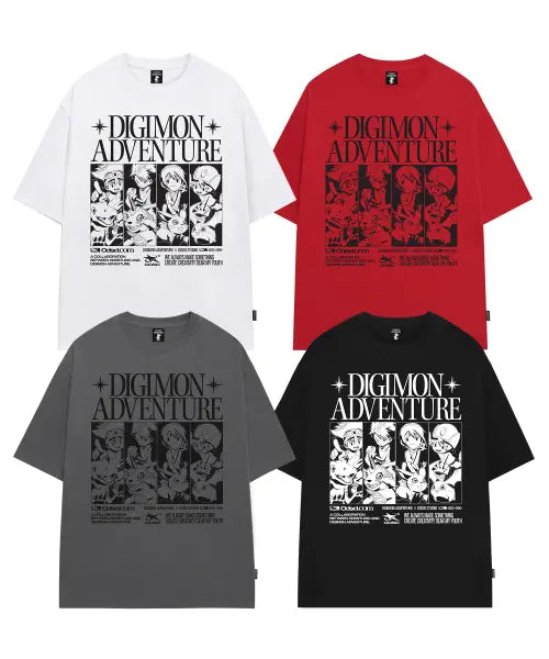 [ODDSTUDIO] Digimon Adventure Children & Partner Digimon Overfit T-shirt - 4 Colors / [디지몬 어드벤처] Children\u0026Partner Digimon Overfit T-shirt - 4COLOR