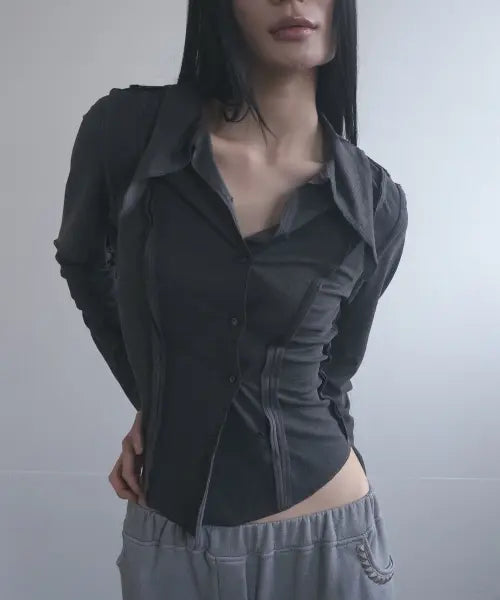 [DOGMA EHKS] DECONSTRUCTED SHIRTS DARK GREY