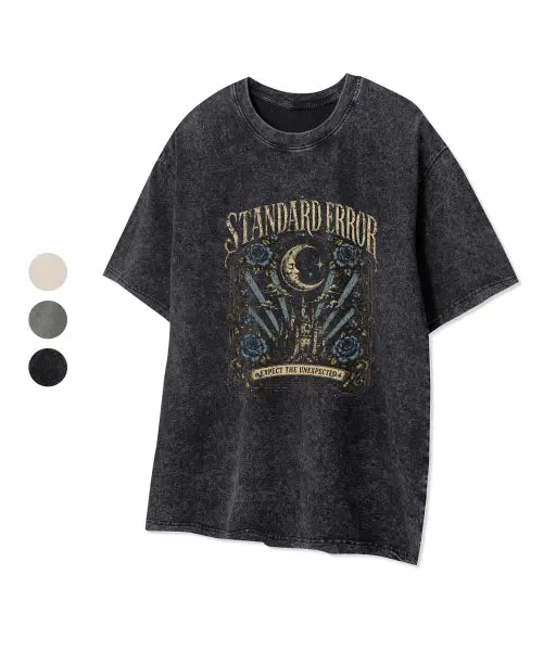 [STANDARDERROR] 87-STAN338 Vintage Moon Castle Pigment Short-Sleeved T-Shirt (3color) / 87-STAN338 빈티지 문 캐슬 피그먼트 반팔 티셔츠 (3color)