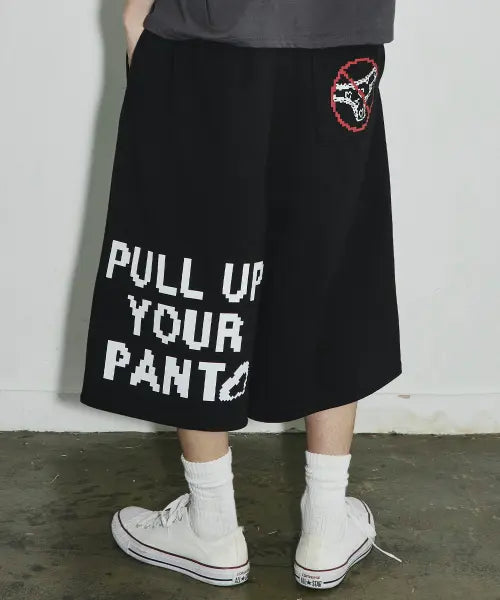 [SCALLYWAG] Pull Up Bermuda Sweat Shorts [Black] / PULL UP 버뮤다 스웨트 쇼츠[블랙]