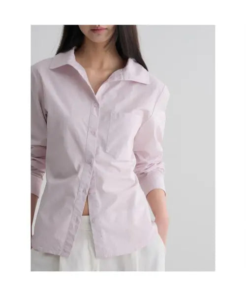 [8SECONDS] Cotton Big Collar Shirt - Light Pink / 코튼 빅칼라 셔츠  라이트 핑크