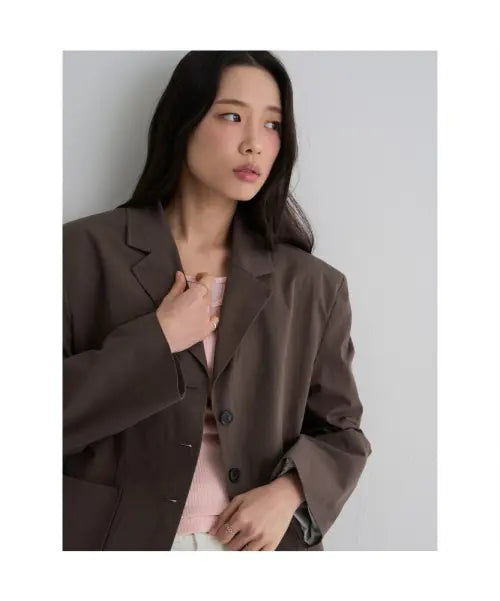 [8SECONDS] Cotton Tailored Jacket - Brown / 코튼 테일러드 재킷  브라운